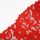 135CM 3d Red Flowers Embroidery Guipure Lace Fabric For Garment