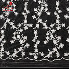 100% Polyester Embroidered Lace Fabric Bussy Floral Lace For Wedding Dress With Swiss Net