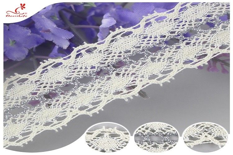 White Webbing Supporting Customize Cotton Lace Trim Ribbon Lace For Women Dress