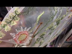 Tecido de tule colorido Renda Alta solidez da cor 130 cm Bordado