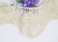 Cotton Floral Lace Collar Applique , Embroidered Water Soluble Necklines For Shirt