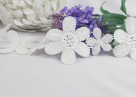 Vintage Flower Chemical Cotton Lace Trim , Crocheted Lace Ribbon For Girl's Dress