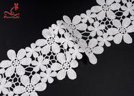 Beautiful Flower White Embroidered Lace Trim For Wedding Dress