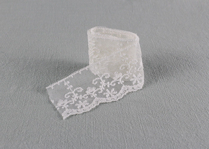 Embroidered Nylon Lace Trim Scalloped Edge Flower Ribbon Cotton Lace Tulle
