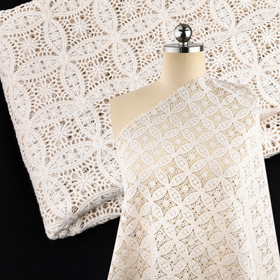 Bordado Branco Delicado Flor de Algodão Carro Border Bone Lace Trim Para Vestido de Noiva