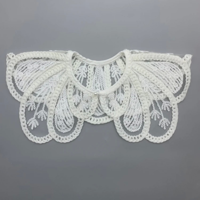 Collar de renda de aplicativo redondo personalizável com bordado puro e resistência de cor