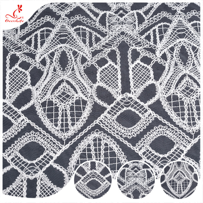 Fabricação a granel de bordados de rendas de algodão de algodão de algodão de algodão de algodão